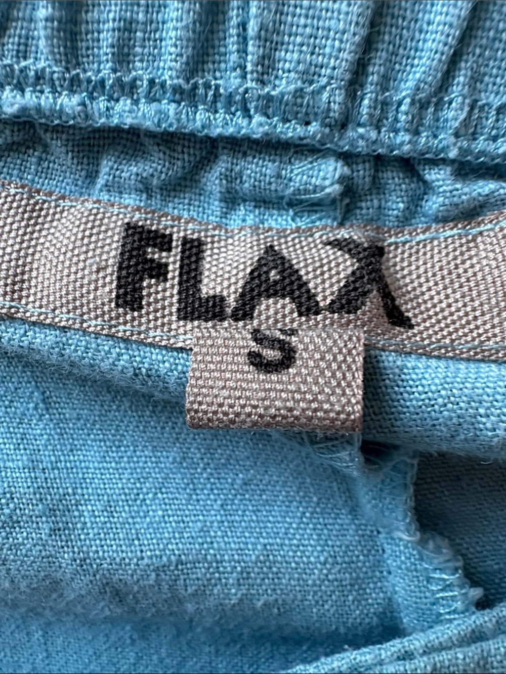 FLAX Light Blue Wide-Leg Linen Chinos Size Small - Picture 5 of 8